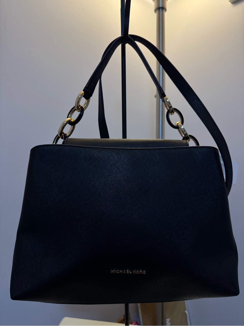 Michael Kors Large Portia Black Leather Bag